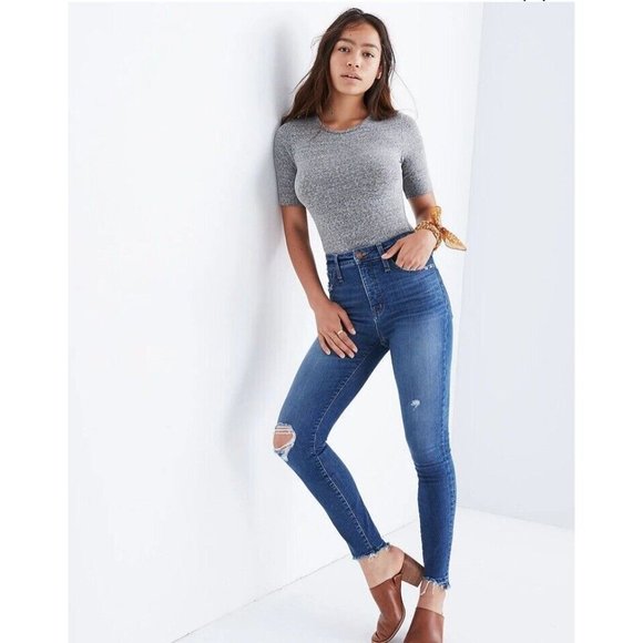 Madewell Curvy High-Rise Skinny Jeans Drop Step-Hem Edition Size‎ 25 - Picture 1 of 12
